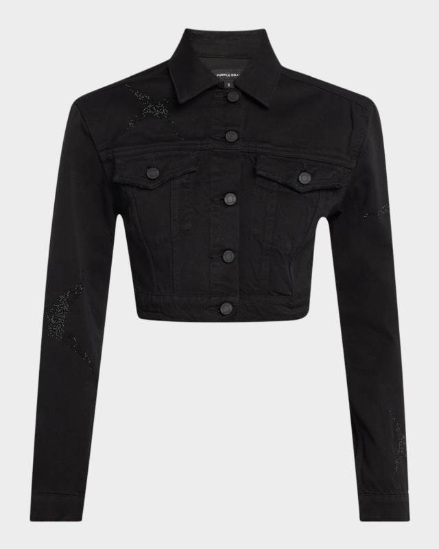Cropped Star Denim Jacket